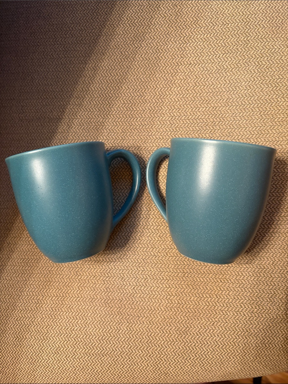 Noritake Colorwave Blue Tea Coffee Mugs Stoneware Set of 2 EUC